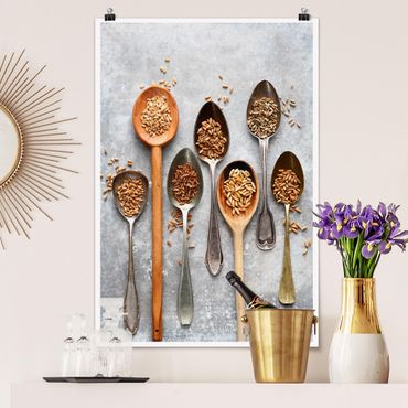Poster cuisine - Cereal Grains Spoon
