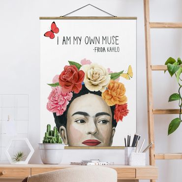 Tableau en tissu avec porte-affiche - Frida's Thoughts - Muse