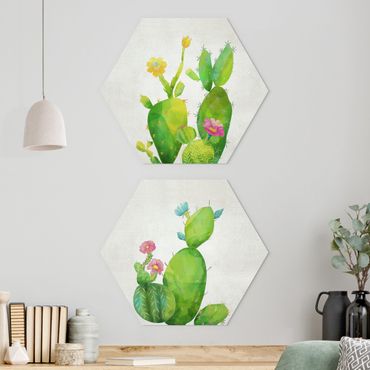 Hexagone en alu Dibond - Cactus Family Set I