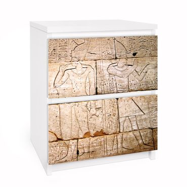 Papier adhésif pour meuble IKEA - Malm commode 2x tiroirs - Egypt Relief