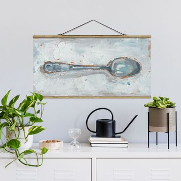 Tableau en tissu avec porte-affiche - Impressionistic Cutlery - Spoon