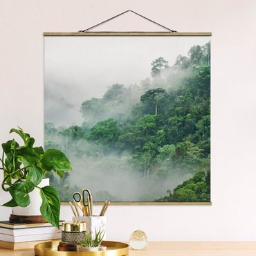 Tableau en tissu avec porte-affiche - Jungle In The Fog