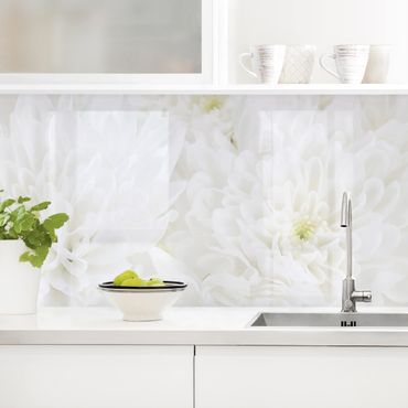 Revêtement mural cuisine - Dahlias Sea Of Flowers White