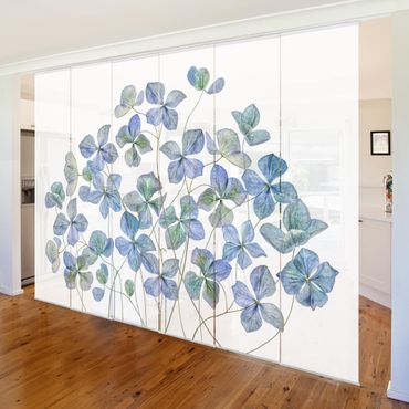 Set de panneaux coulissants - Blue Hydrangea Flowers