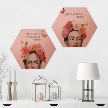 Hexagone en alu Dibond - Frida's Thoughts Set I