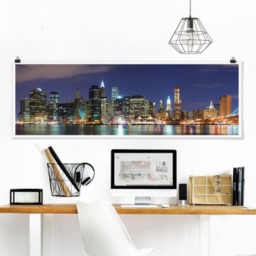 Poster panoramique architecture & skyline - Manhattan In New York City