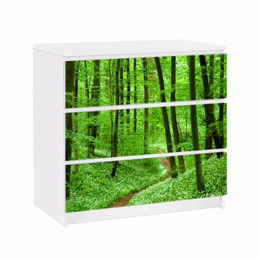 Papier adhésif pour meuble IKEA - Malm commode 3x tiroirs - Romantic Forest Track