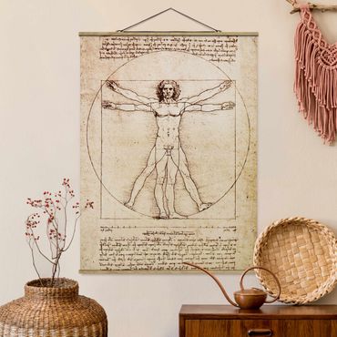 Tableau en tissu avec porte-affiche - Da Vinci