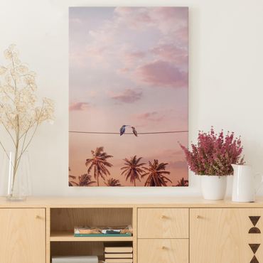 Tableau sur toile - Sunset With Hummingbird