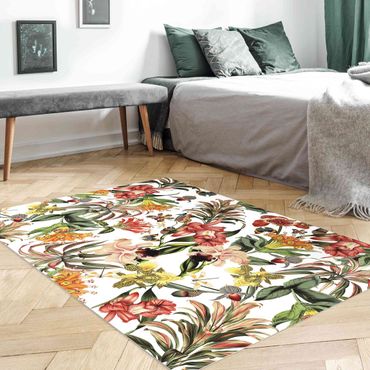 Vinyl Floor Mat - Tropical Flowers - Landscape Format 3:2