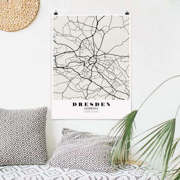 Poster cartes de villes, pays & monde - Dresden City Map - Classical