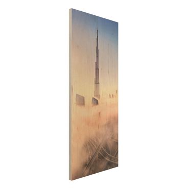 Tableau en bois - Heavenly Dubai Skyline