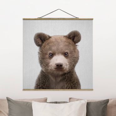 Tableau en tissu avec porte-affiche - Baby Bear Bruno - Carré 1:1