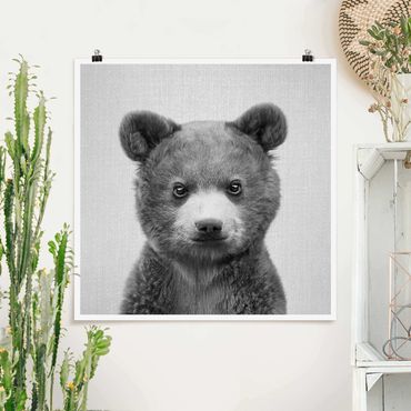 Poster reproduction - Baby Bear Bruno Black And White