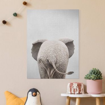 Tableau sur toile - Baby Elephant From Behind - Format portrait 3:4