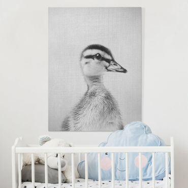Tableau sur toile - Baby Duck Eddie Black And White - Format portrait 3:4
