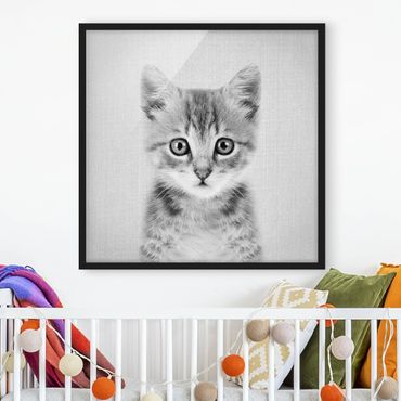 Poster encadré - Baby Cat Killi Black And White