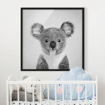 Poster encadré - Baby Koala Klara Black And White
