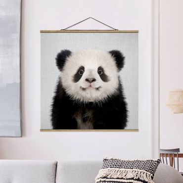 Tableau en tissu avec porte-affiche - Baby Panda Prian - Carré 1:1