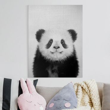 Tableau sur toile - Baby Panda Prian Black And White - Format portrait 3:4