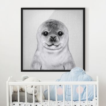 Poster encadré - Baby Seal Ronny Black And White