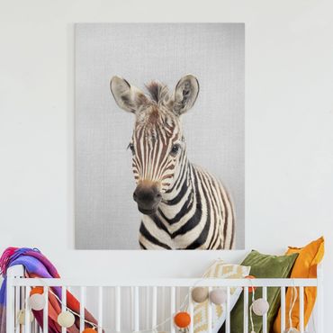 Tableau sur toile - Baby Zebra Zoey - Format portrait 3:4