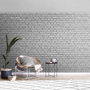 Metallic wallpaper - Brick Wall White