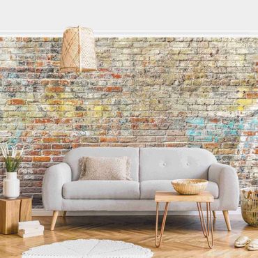 Papier peint - Brick Wall With Shabby Colouring