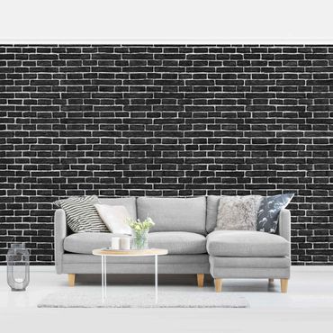 Papier peint - Brick Wall Black