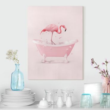 Impression sur toile - Bath Tub Flamingo