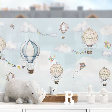 Décoration pour fenêtre - Fête des ballons dans les nuages