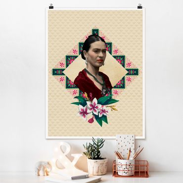 Poster reproduction - Frida Kahlo - Flowers And Geometry