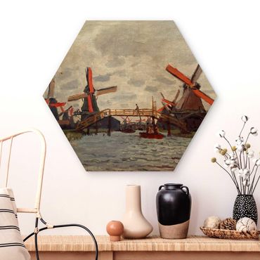 Hexagone en bois - Claude Monet - Windmills in Westzijderveld near Zaandam