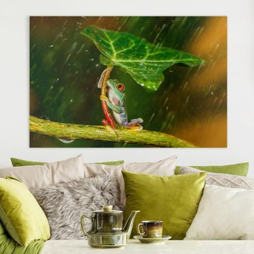 Impression sur toile - Frog In The Rain