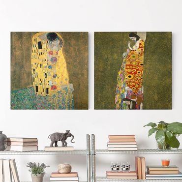 Impression sur toile 2 parties - Gustav Klimt - Kiss And Hope