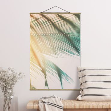 Tableau en tissu avec porte-affiche - Tropical Plants Palm Trees At Sunset II