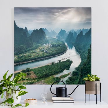 Impression sur toile - View Of Li River And Valley