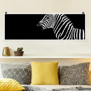 Poster panoramique animaux - Zebra Safari Art