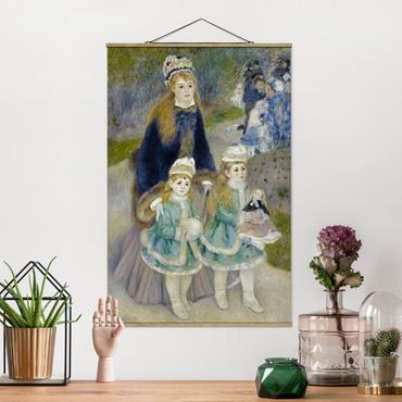 Tableau en tissu avec porte-affiche - Auguste Renoir - Mother and Children (The Walk)