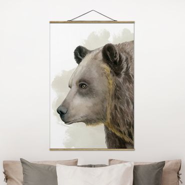 Tableau en tissu avec porte-affiche - Forest Friends - Bear