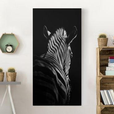 Impression sur toile - Dark Zebra Silhouette