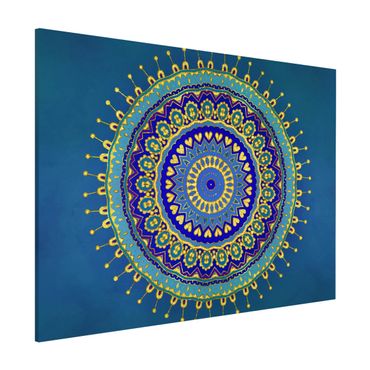 Tableau magnétique - Mandala Blue Gold