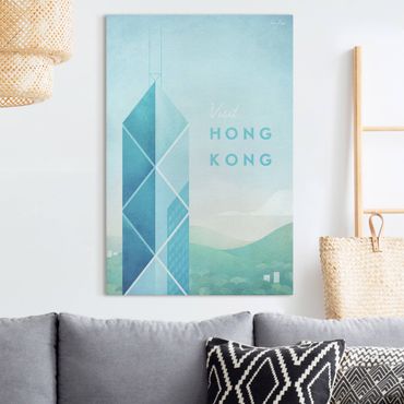 Impression sur toile - Travel Poster - Hong Kong