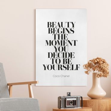 Impression sur toile - Be yourself Coco Chanel - Format portrait 2:3