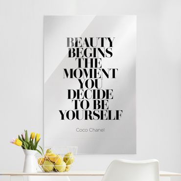 Tableau en verre - Be yourself Coco Chanel - Format portrait