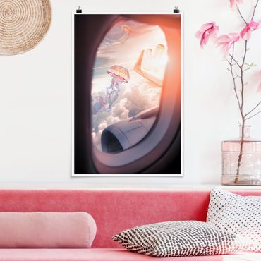 Poster - Plane With Jellyfish