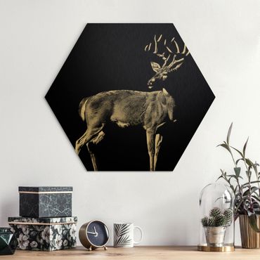 Hexagone en alu Dibond - Deer In The Dark