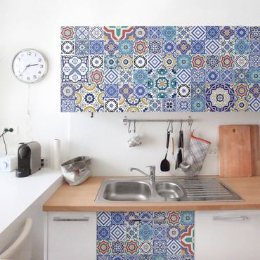 Papier adhésif pour meuble - Tiled Wall - Ornate Portuguese Tiles