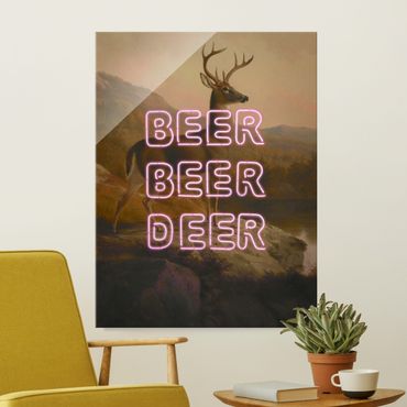 Tableau en verre - Beer Beer Deer - Format portrait