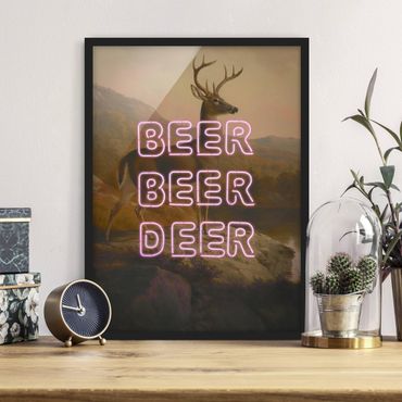 Poster encadré - Beer Beer Deer